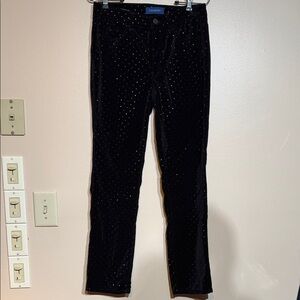Talbots Black Velvet Pants with gold Accents